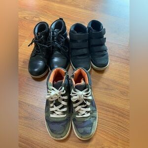 CAT&JACK, PLACE, TAHARI bundle of Kids Black & Camouflage Sneakers and Boots 13C